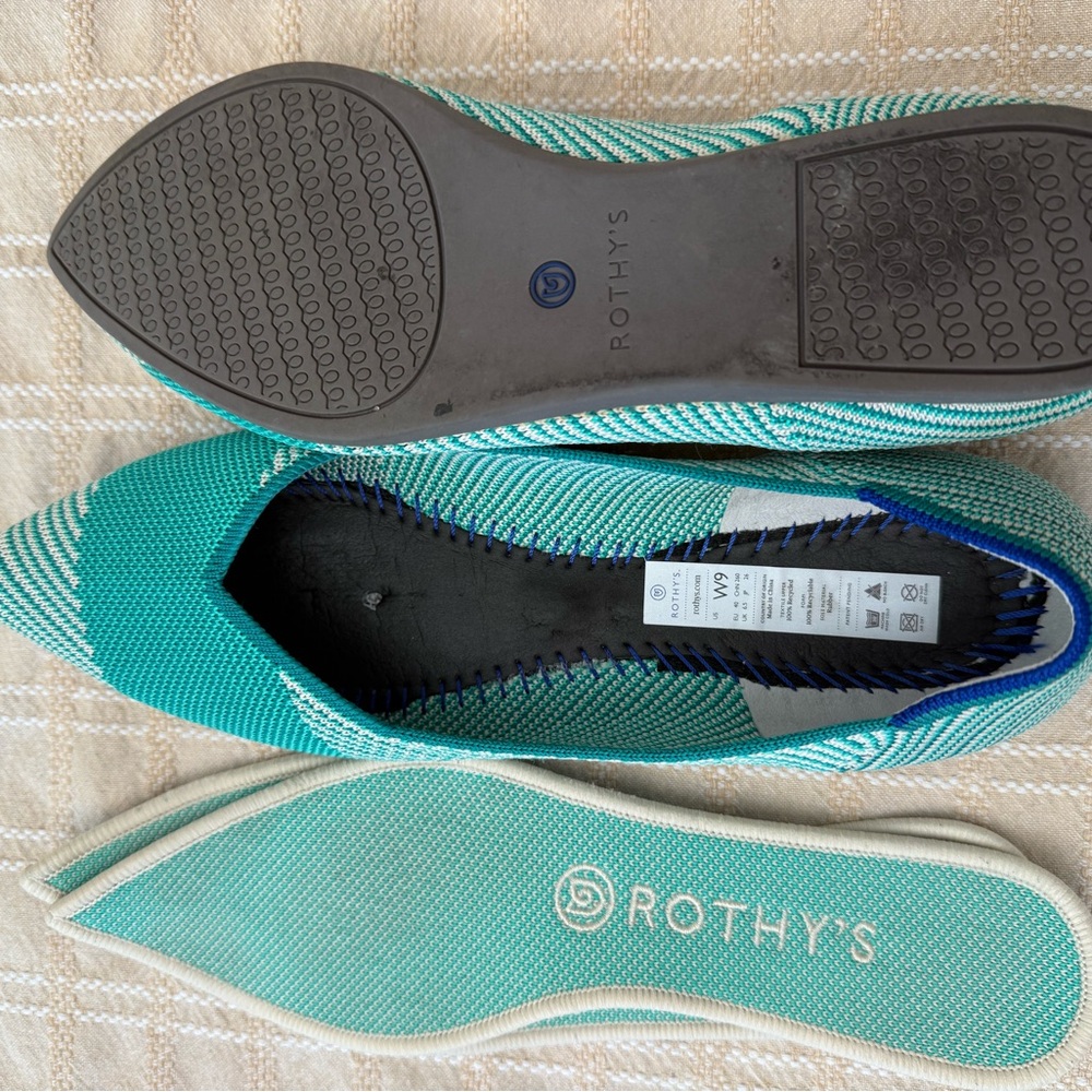Rothy's Teal and Blue Flats - Picture 2 of 3